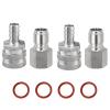 FERRODAY Stainless Steel Quick Disconnect Set 1/2 NPT Female Disconnect 1/2" Barb Brewing Quick Disconnect For Wort Pumps for Wort Chiller Connectors for Ball Valve Hose Fitting & O-rings-2 Pair view 1