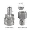 FERRODAY Stainless Steel Quick Disconnect Set 1/2 NPT Female Disconnect 1/2" Barb Brewing Quick Disconnect For Wort Pumps for Wort Chiller Connectors for Ball Valve Hose Fitting & O-rings-2 Pair view 3