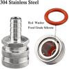 FERRODAY Stainless Steel Quick Disconnect Set 1/2 NPT Female Disconnect 1/2" Barb Brewing Quick Disconnect For Wort Pumps for Wort Chiller Connectors for Ball Valve Hose Fitting & O-rings-2 Pair view 4
