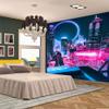 Aidatain Punk Cityscape Tapestry Neon City Nightscape Tapestry Sci-Fi Electronic Art Flannel Large Size 80x60 Inches Tapestries for Bedroom Living Room GTWHAT124 view 3