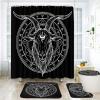 ArtSocket 4 Pcs Shower Curtain Set Goth Geometry Shapes Satan Retro Rock with Non-Slip Rugs Toilet Lid Cover and Bath Mat Bathroom Decor Set 72" x 72" Baphomet view 1