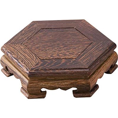Mini Wooden Display Stand, Flower Pot Flower Stand, Vintage Wooden Vase Base, Handicraft Ornament for Garden Plant Stands, for Home Office Desktop Decor (4.7 x 1.1 inch)