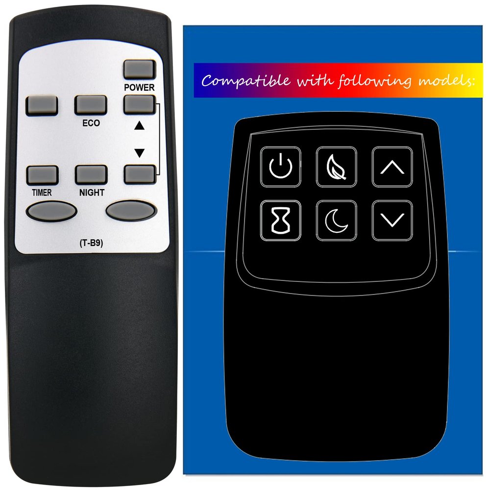 Replacement for Twin Star Dura Flame ClassicFlame Fireplace Heater Remote Control 13HM7999-E451 13Q1071ARA 13QH8000-W500 13QH8007-C242 13Q1071ARA-03 13Q1071ARA-05 13Q1071ARA-02 13Q1071ARA-01 (T-B9)