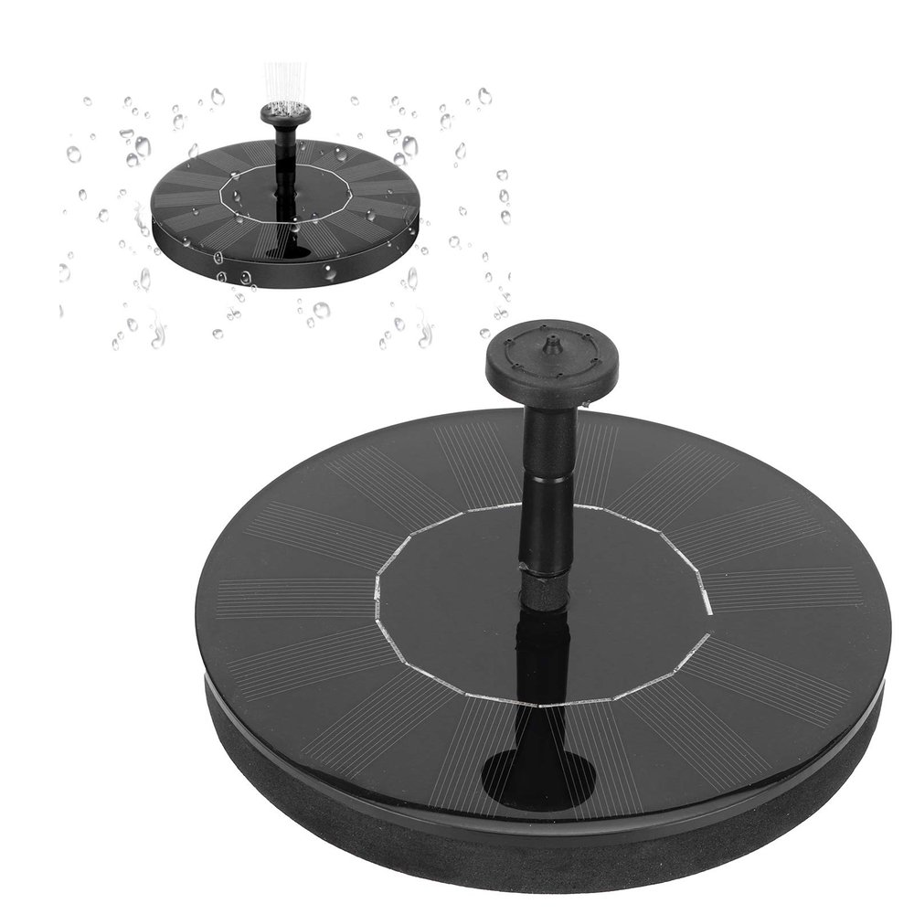 Solar Power Water Fountain Kit, Round Floating Fountain Pump with Accessories for Garden,Pond, Pool and Patio Ornament for Garden Landscape 6.3x0.8in(01)