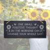 Stukk One Small Positive Thought Morning Hanging Home Decor Sign, Natural Engraved Slate Stone Plaque, 30x12cm view 2