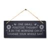 Stukk One Small Positive Thought Morning Hanging Home Decor Sign, Natural Engraved Slate Stone Plaque, 30x12cm view 3