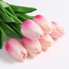 10 Pcs Tulips Artificial Fake Flowers, Pu Real Touch Flowers for Spring Decorations Home, Bulk Faux Flowers Without Vase for Party Office Wedding Bouquets Centerpieces Table & Mother's Gift-Peach view 2