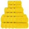 American Soft Linen 100% Carde Cotton 6 Piece Towel Set, 590 GSM Heavy Weight Soft Absorbent Turkish Towels for Bathroom, Sun Yellow view 1