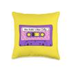 90s R&B Vibes Only Nineties RnB Tape Cassette Memphis Design Throw Pillow view 1