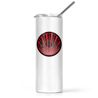 Sigma Phi Delta Stainless Steel Skinny Tumbler 20 OZ, Vacuum Double Wall Insulated Tumbler Cup, Tumbler with Lid and Straw, Gift for Coffee Water Hot Cold Drinks (Sigma Phi Delta - 10)