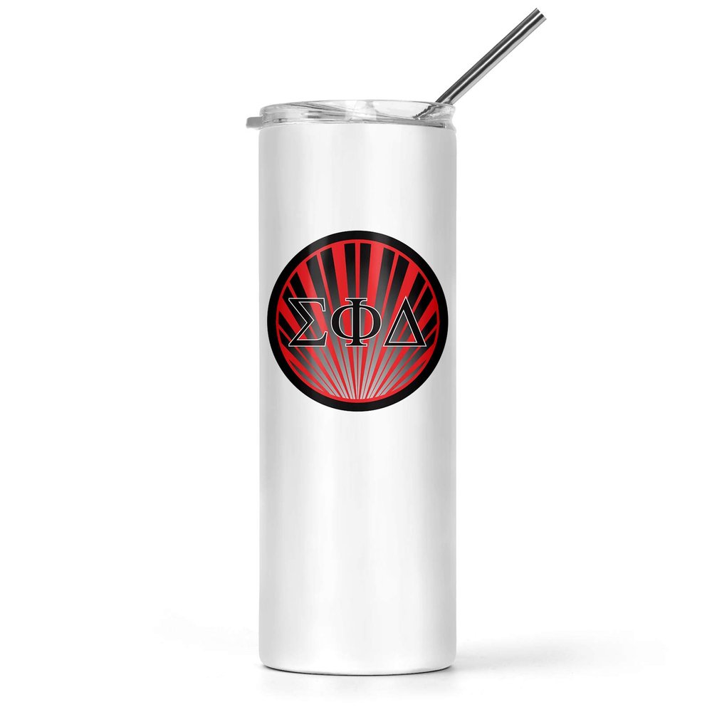 Sigma Phi Delta Stainless Steel Skinny Tumbler 20 OZ, Vacuum Double Wall Insulated Tumbler Cup, Tumbler with Lid and Straw, Gift for Coffee Water Hot Cold Drinks (Sigma Phi Delta - 10)