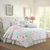 Azalea Floral Chintz PaisleyMicrofiber Reversible Quilt Bedding Set Coverlet, Bedspread, Pink Rose, 3-Piece Queen Set view 1