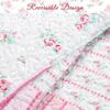 Azalea Floral Chintz PaisleyMicrofiber Reversible Quilt Bedding Set Coverlet, Bedspread, Pink Rose, 3-Piece Queen Set view 4