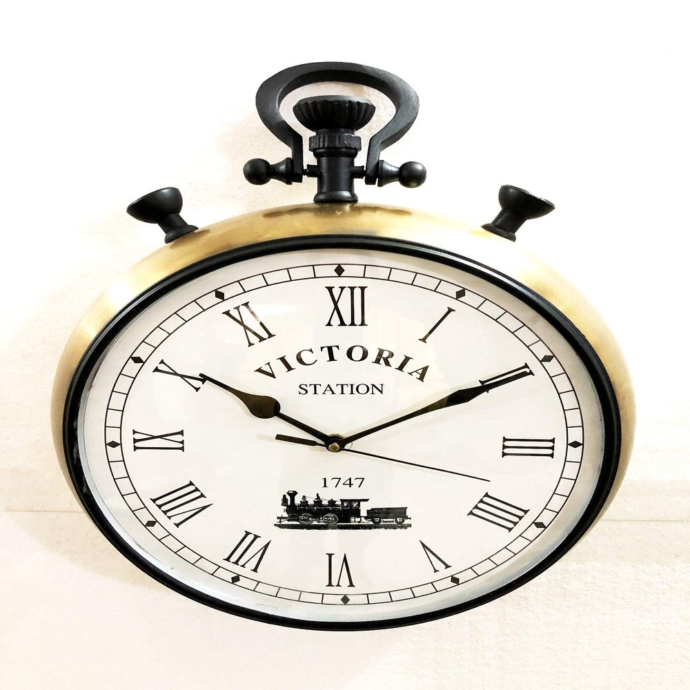 Antique Brown Marine Victoria Clock 30.48 cm Nautical Wall Hanging Clock Home Decorative