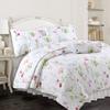 Azalea Floral Chintz PaisleyMicrofiber Reversible Quilt Bedding Set Coverlet, Bedspread, Summer Bloom, 3-Piece Queen Set view 1