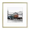 Golden State Art, 12x12 Gold Picture Frame Displays Photo 8x8 with Mat or 12 x 12 Without Mat for Wall Mounting, Classic Satin Aluminum Frames with Real Glass (Pack of 1) view 1