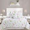 Azalea Floral Chintz PaisleyMicrofiber Reversible Quilt Bedding Set Coverlet, Bedspread, Summer Bloom, 3-Piece King Set view 1