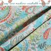 Azalea Floral Chintz PaisleyMicrofiber Reversible Quilt Bedding Set Coverlet, Bedspread, Turquoise Blue, 3-Piece King Set view 4