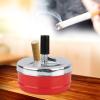 Push Down Ashtray, Rotating Self-Clearing Innovative Metal Ashtray, for Indoor(red, large) view 3