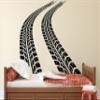 Decalzone Inc Tire Tracks Wall Decal Tire Tread Decor Automotive Art Mural Boys Room Wall Sticker (60 inch Wx48 inch H),Black view 1
