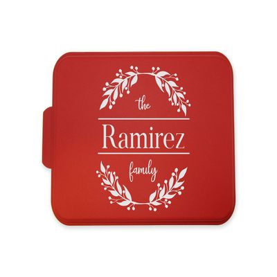 Personalized Cake Pan - Family Monogram Leaves Wreath - Custom Engraved Cake Pan - Housewarming Gift - Baking Pan - Wedding Gift