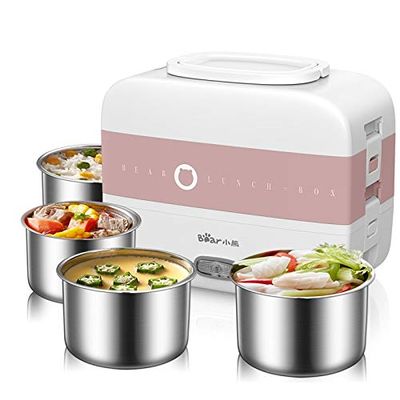 110V Electric Lunch Meals Heating Box Household Portable Electric Multi Cooker Rice Cooker With 4 Liners EU/AU/UK/US Plug (110V)