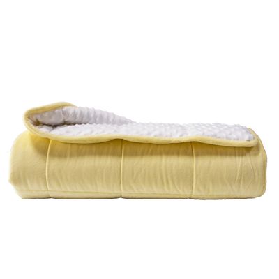ALANSMA Reversible Weighted Blanket for All Season, Luxury Velvet, Warm and Cool, Adult 10Lb Yellow Weighted Blanket, Enjoy Sleeping Anywhere(Light Yellow,48"x72" 10lbs)