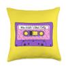 90s R&B Vibes Only Nineties RnB Tape Cassette Memphis Design Throw Pillow view 1