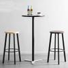 LKP Modern Bar Stool Counter Height Stool Kitchen Breakfast Round Stool with Wood Seat and Footrest Dining Stool Chair for Living Room view 2