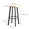 LKP Modern Bar Stool Counter Height Stool Kitchen Breakfast Round Stool with Wood Seat and Footrest Dining Stool Chair for Living Room view 3