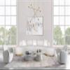 Pasargad Home Simona Marble Top Side Table with Gold Stainless Steel Base- Real Organic Marble, Table for Living Room, Bedroom - Luxury Room - Ivory, W26.4 XD28.3 XH18.5 view 2