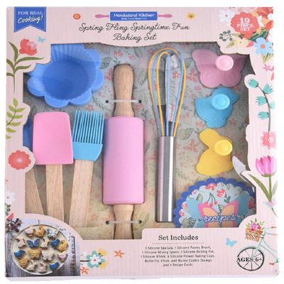 Handstand Kitchen 19-piece Spring Fling Real Baking Set with Recipes for Kids