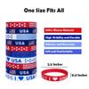 JAKADYUKS American Flag Silicone Bracelet 40Pcs, Fourth 4th of July Patriotic Party Favors, Memorial Day Veterans Day Wristband, USA Red White and Blue Decorations view 3