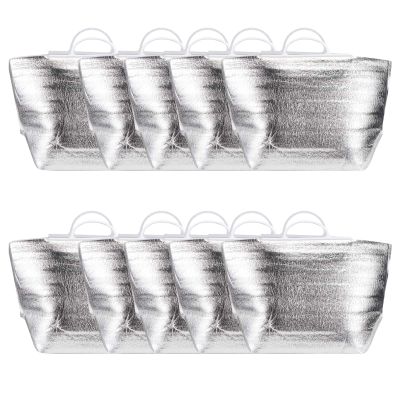 DOITOOL 10 Pack Tote Food Insulated Bag, Disposable Food Storage Bag with Thermal Box Liners, Portable & Heat Preservation Bag for Home Restaurant Camping (Size L: 12. 2x11. 0x7. 5 inch)