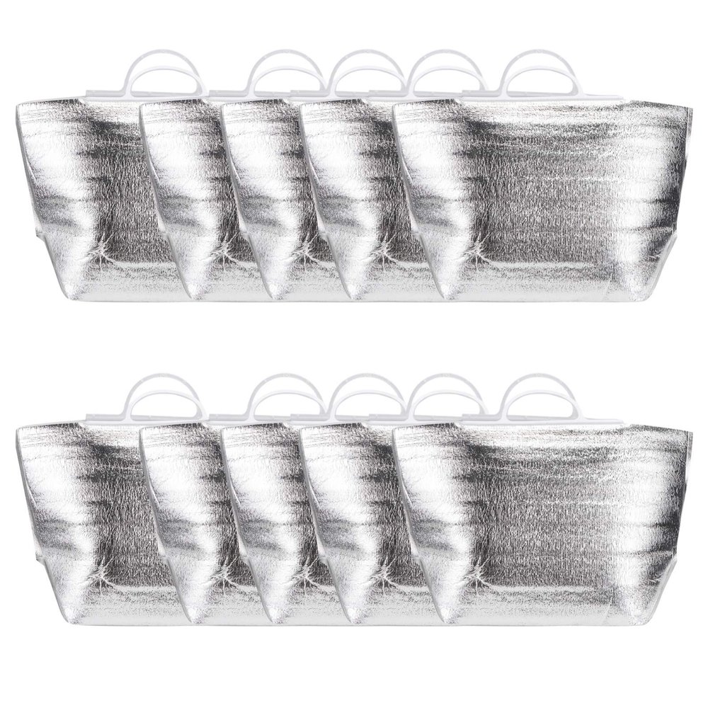 DOITOOL 10 Pack Tote Food Insulated Bag, Disposable Food Storage Bag with Thermal Box Liners, Portable & Heat Preservation Bag for Home Restaurant Camping (Size L: 12. 2x11. 0x7. 5 inch)
