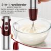 3- in-1 Immersion Hand blender, Powerful MOTOR & Stainless Steel Stick Blender, 4 Sharp Blades with Whisk, Milk Frother Attachments view 3