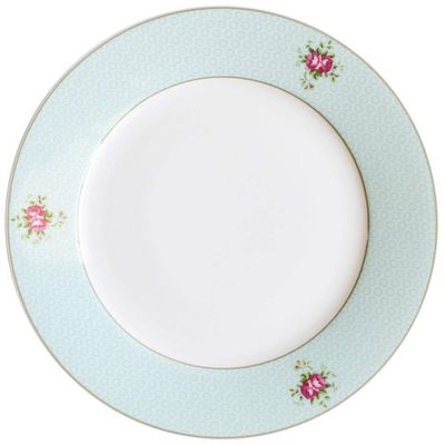 Dishes 8 inch English Rose Bone China Plate-Blue-B