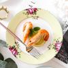 Dishes 8 inch English Rose Bone China Plate-Blue-B view 3