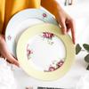 Dishes 8 inch English Rose Bone China Plate-Blue-B view 4