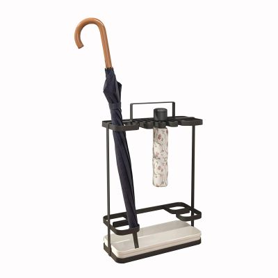 Umbrella Racks WXYZ Long and Short Umbrella Storage Rack with Mobile Tray Umbrella Stand, Large-Capacity Hotel Umbrella Bucket, 29x13x43.8cm (Color : Black)