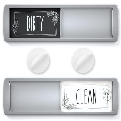 ASSURED SIGNS Dishwasher Magnet Clean Dirty Sign 7 x 2 Inch, Premium Build