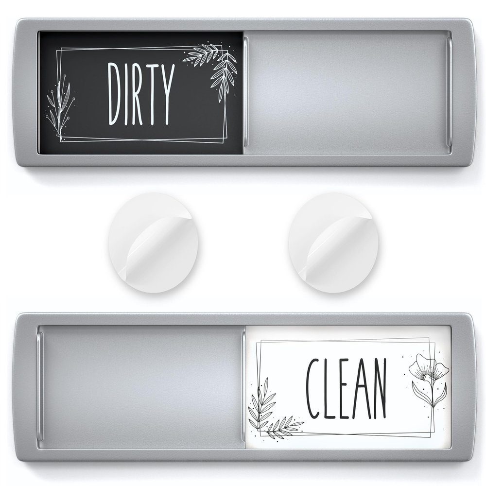 ASSURED SIGNS Dishwasher Magnet Clean Dirty Sign 7 x 2 Inch, Premium Build