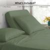 4 Pcs Luxury Split Top California King 100% Egyptian Cotton 800 Thread Count (Adjustable, Flex Top Cal King Size) Split Down 32" inches Sheets for Sleep Number Bed 15" Inch Pocket - Sage Solid view 3