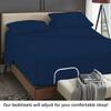 4 Pcs Luxury Split Top King 100% Egyptian Cotton 800 Thread Count (Adjustable, Flex Top King Size) Split Down 28" inches Sheets for Sleep Number Bed 15" Inch Pocket - Navy Blue Solid view 4