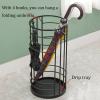 Umbrella Rack Hua Umbrella Stand for Household Entrance, Black Metal Umbrella Stand, with Drip Tray and Hook, Large Capacity Storage of 8-10 Umbrellas view 3
