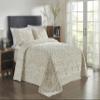 Better Trends Chenille Bedspreads Set Twin Size, Ardent Collection Medallion Design in Beige - Lightweight bedspreads, 100% Cotton Tufted Cotton Bedspreads view 1