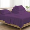 4 Pcs Luxury Split Top Queen 100% Egyptian Cotton 800 Thread Count (Adjustable, Flex Top Queen Size) Split Down 39" inches Sheets for Sleep Number Bed 15" Inch Pocket - Plum Solid view 1