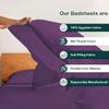 4 Pcs Luxury Split Top Queen 100% Egyptian Cotton 800 Thread Count (Adjustable, Flex Top Queen Size) Split Down 39" inches Sheets for Sleep Number Bed 15" Inch Pocket - Plum Solid view 2