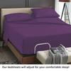 4 Pcs Luxury Split Top Queen 100% Egyptian Cotton 800 Thread Count (Adjustable, Flex Top Queen Size) Split Down 39" inches Sheets for Sleep Number Bed 15" Inch Pocket - Plum Solid view 4