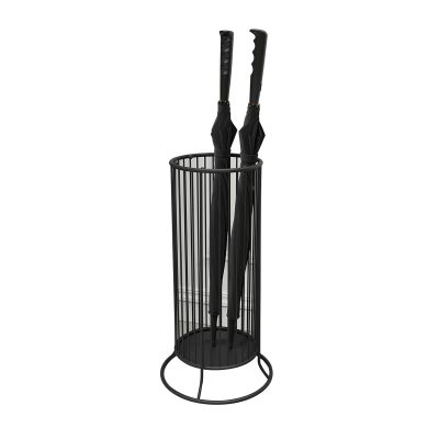 Umbrella Rack Hua Entrance Umbrella Stand, Modern Metal Umbrella Storage Bucket, Suitable for Home Hotel Lobby Office, with Drip Tray and Hook, 3 Colors (Color : Black, Size : Style1)